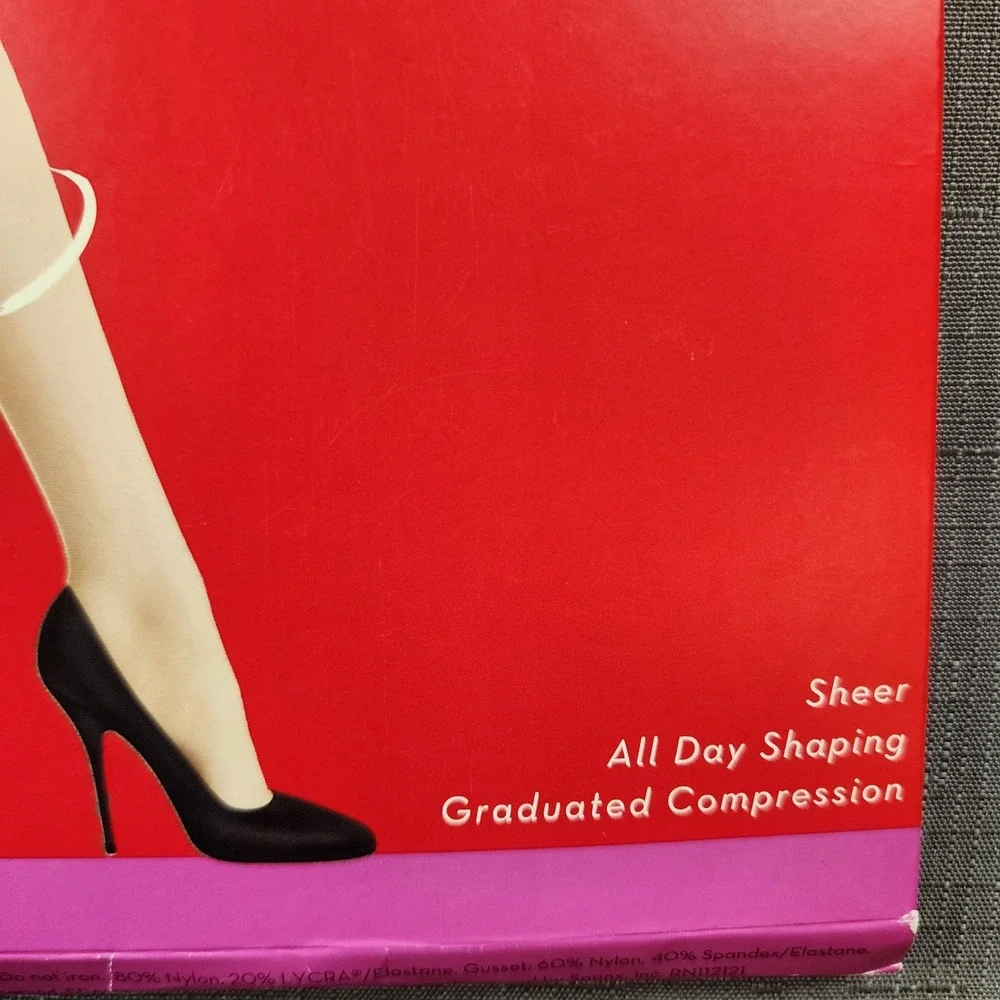 Spanx Sheers Leg Support Shaping Pantyhose Black Size A NEW Compression